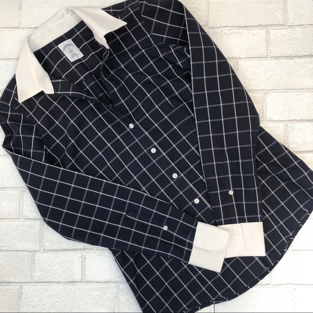 Brooks Brothers Navy Check blouse